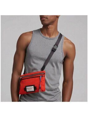Givenchy NWT Red Downtown Flat Crossbody Bag Men s
